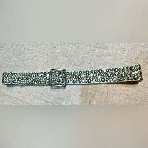 Embellished Silver and Blue Women's Belt